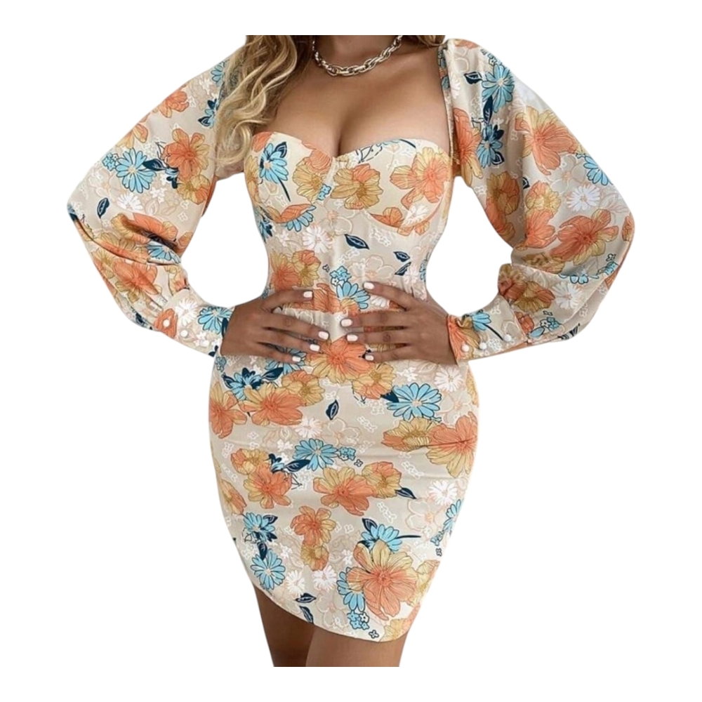 Floral Print Off-Shoulder Dress